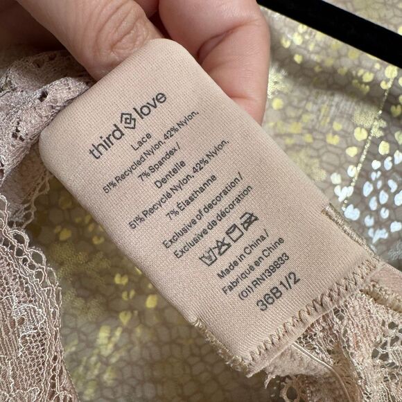 ThirdLove All Day Lace Underwire T-Shirt Bra Taupe Tan Size 36B 1/2 - Picture 6 of 13